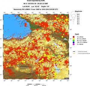 regional historical seismicity