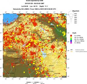 regional historical seismicity