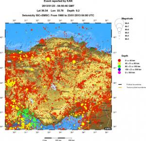 regional historical seismicity