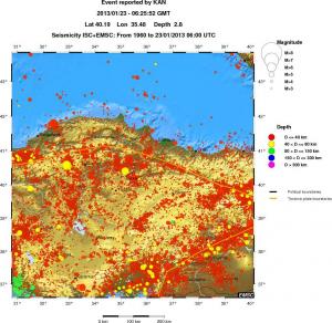 regional historical seismicity