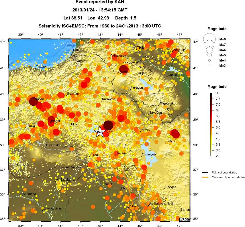 regional magnitude historical seismicity