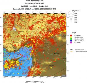 regional historical seismicity