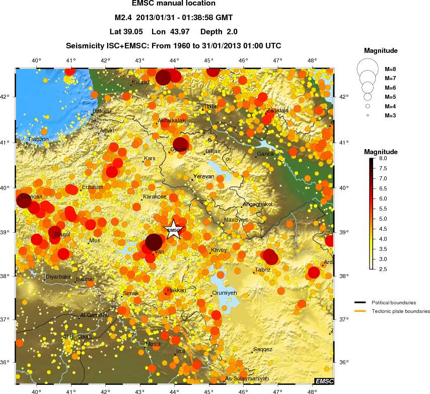 regional magnitude historical seismicity