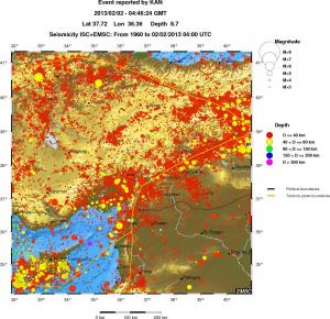 regional historical seismicity