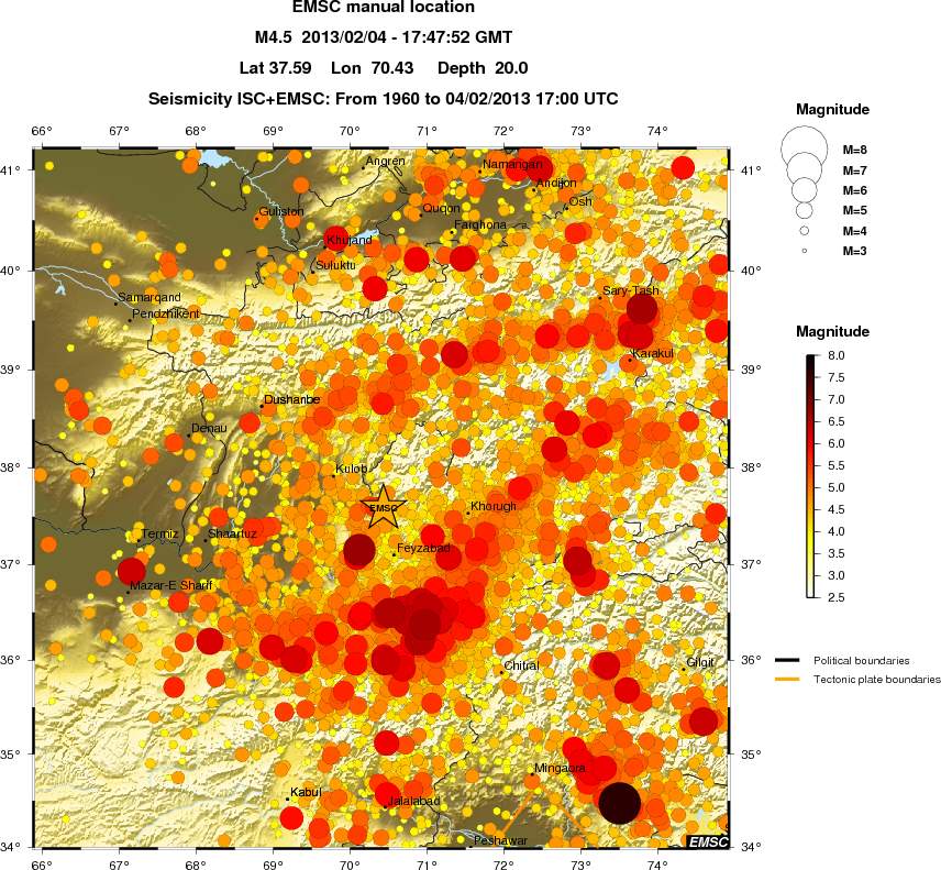 regional magnitude historical seismicity