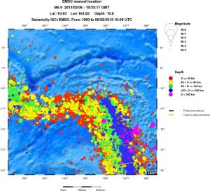 regional historical seismicity