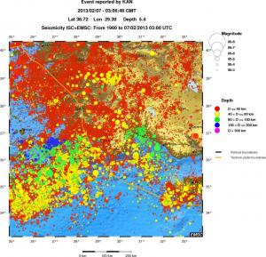 regional historical seismicity