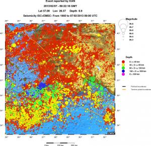 regional historical seismicity