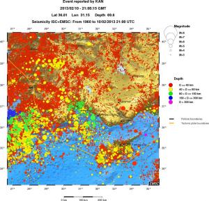 regional historical seismicity