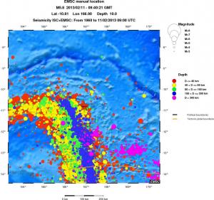 regional historical seismicity