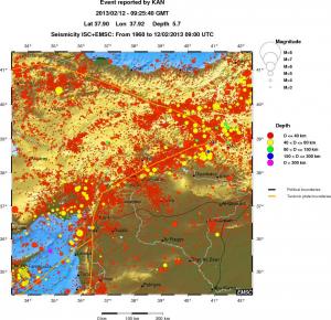 regional historical seismicity