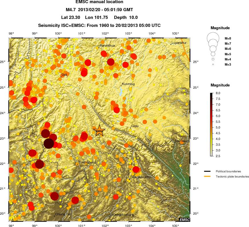 regional magnitude historical seismicity