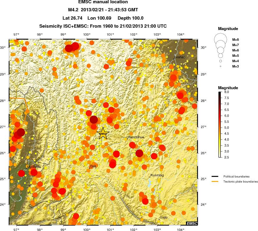 regional magnitude historical seismicity