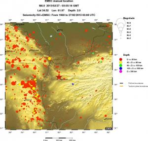 regional historical seismicity
