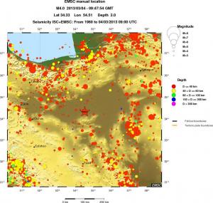 regional historical seismicity