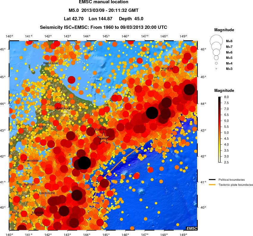 regional magnitude historical seismicity