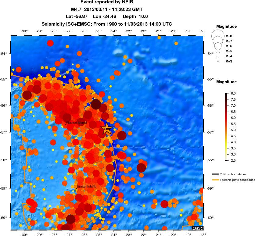 regional magnitude historical seismicity