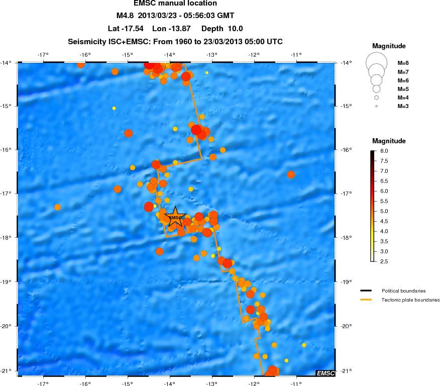 regional magnitude historical seismicity