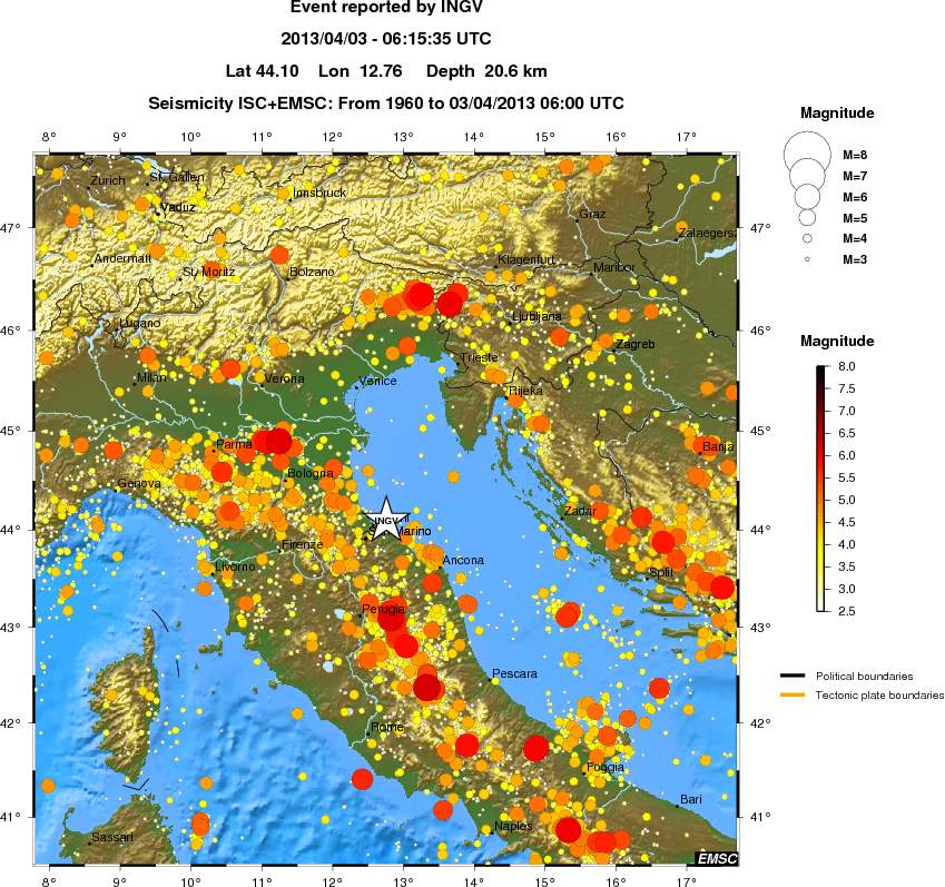 regional magnitude historical seismicity