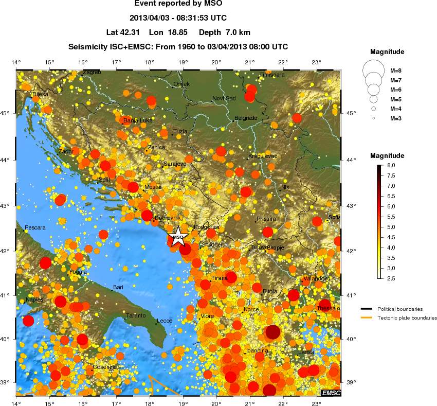 regional magnitude historical seismicity