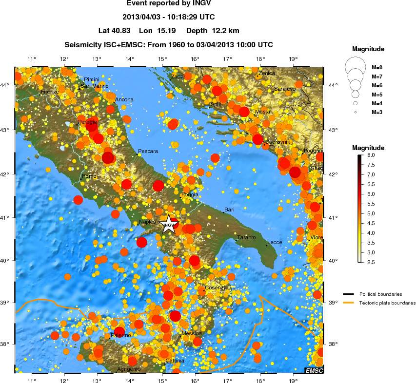regional magnitude historical seismicity