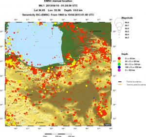 regional historical seismicity