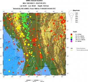 regional historical seismicity