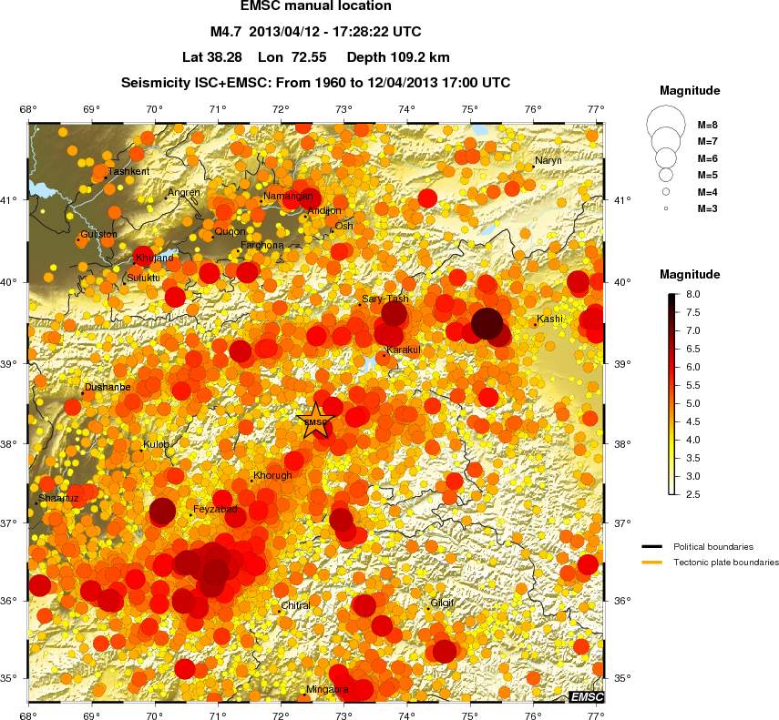 regional magnitude historical seismicity