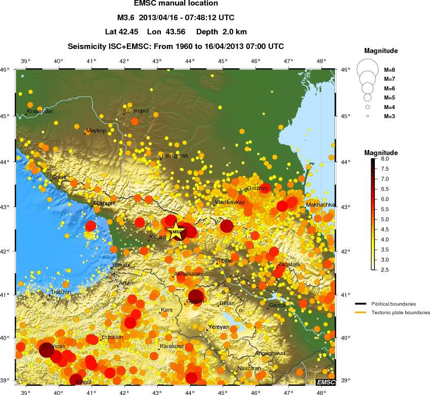 regional magnitude historical seismicity