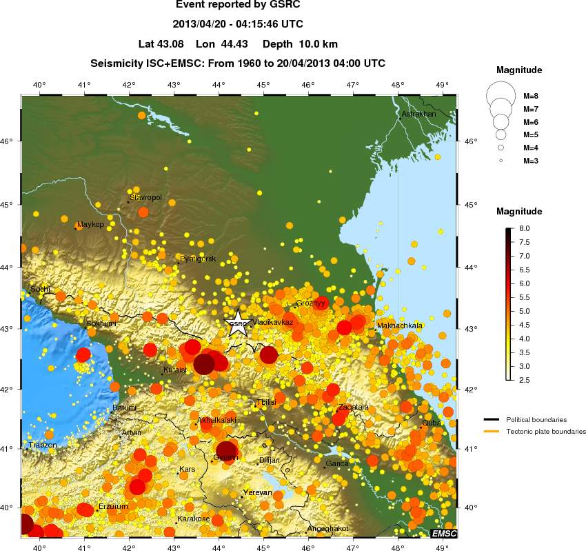 regional magnitude historical seismicity