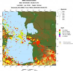 regional historical seismicity