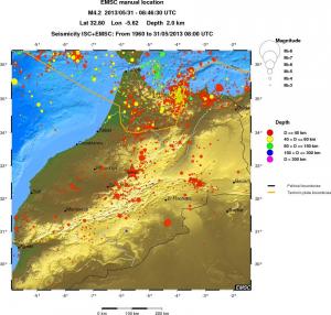 regional historical seismicity