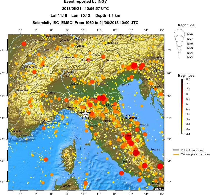 regional magnitude historical seismicity