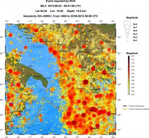 regional magnitude historical seismicity