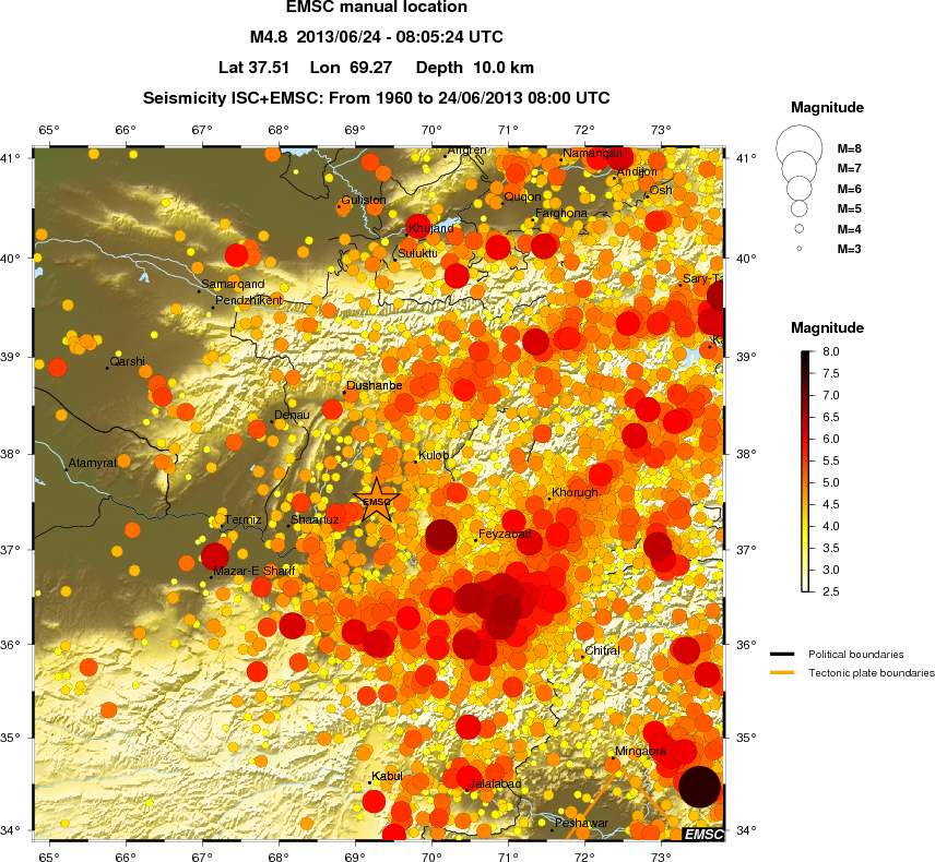 regional magnitude historical seismicity