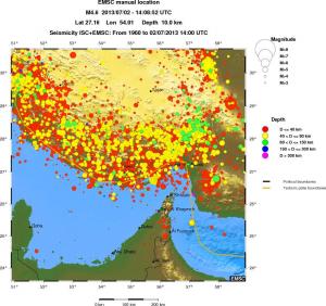 regional historical seismicity