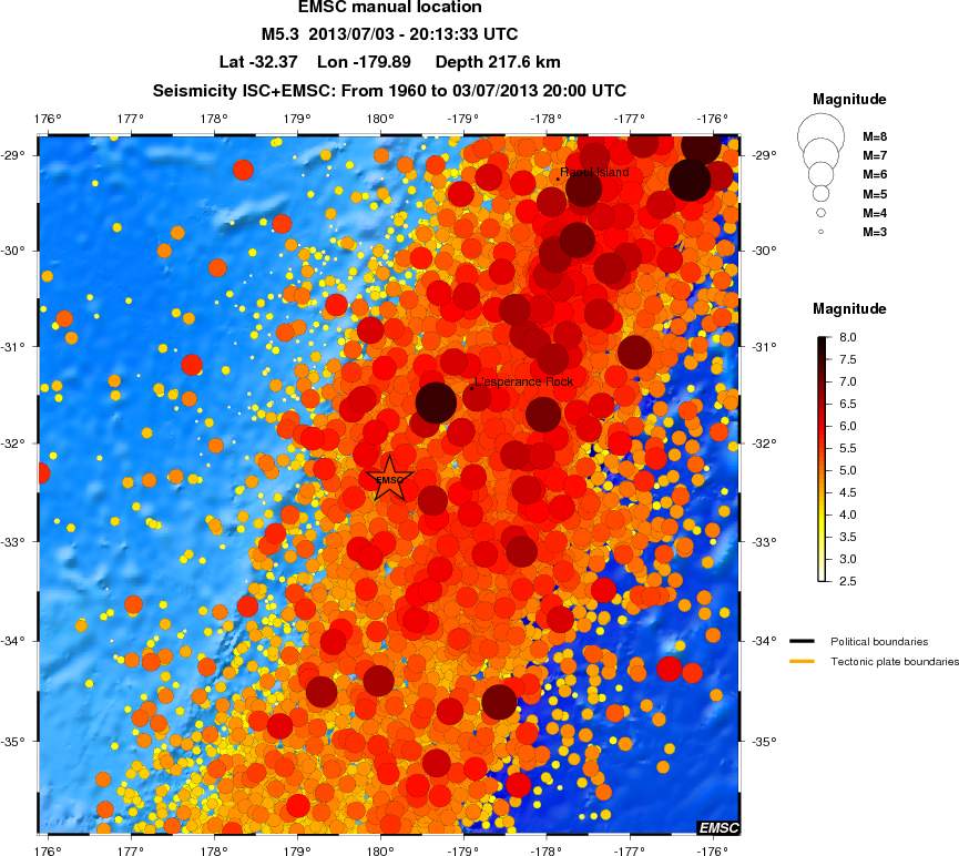 regional magnitude historical seismicity