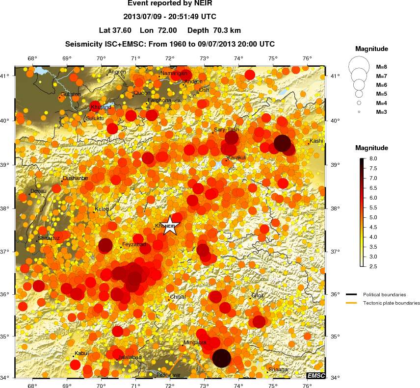 regional magnitude historical seismicity