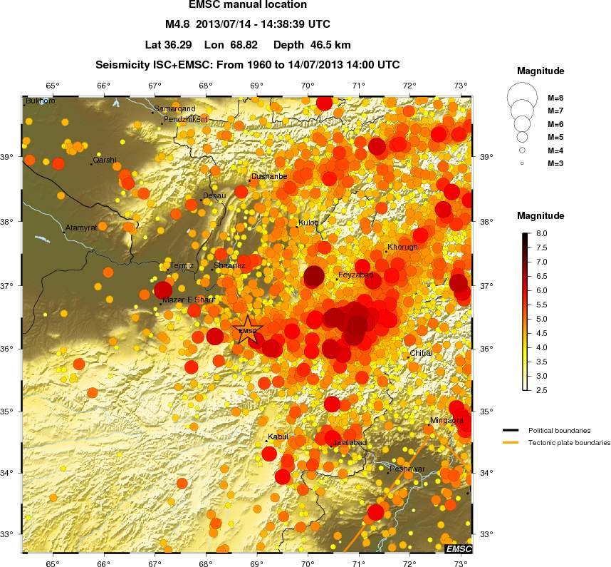 regional magnitude historical seismicity