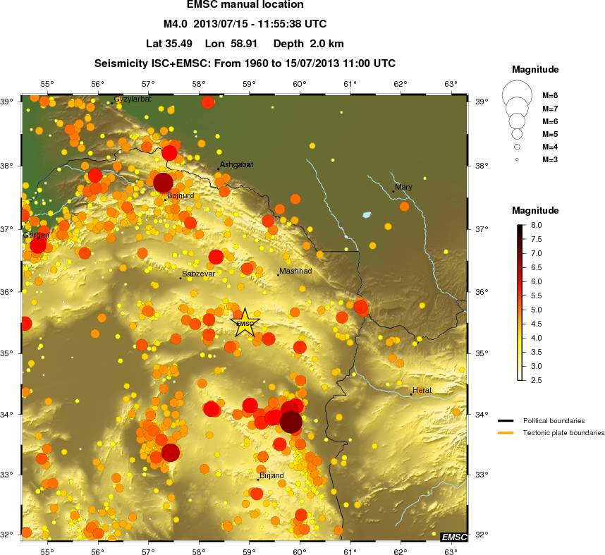 regional magnitude historical seismicity