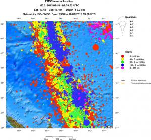 regional historical seismicity