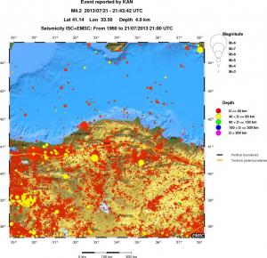 regional historical seismicity