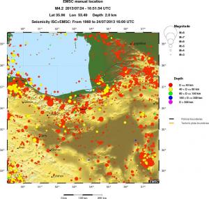 regional historical seismicity