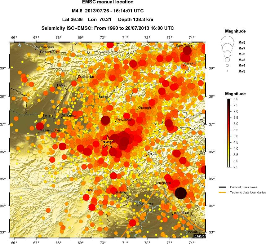 regional magnitude historical seismicity