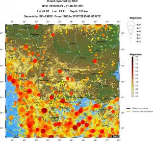 regional magnitude historical seismicity