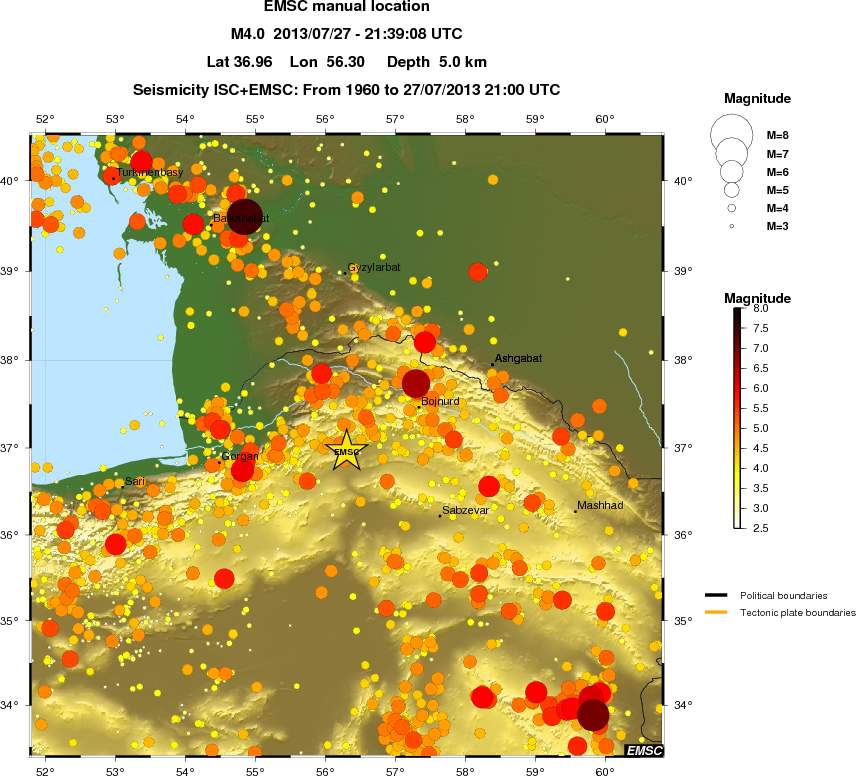 regional magnitude historical seismicity