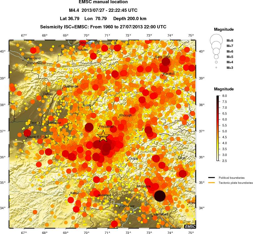 regional magnitude historical seismicity