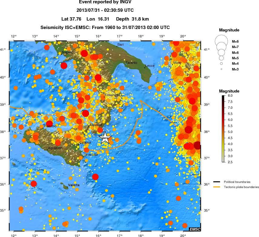 regional magnitude historical seismicity