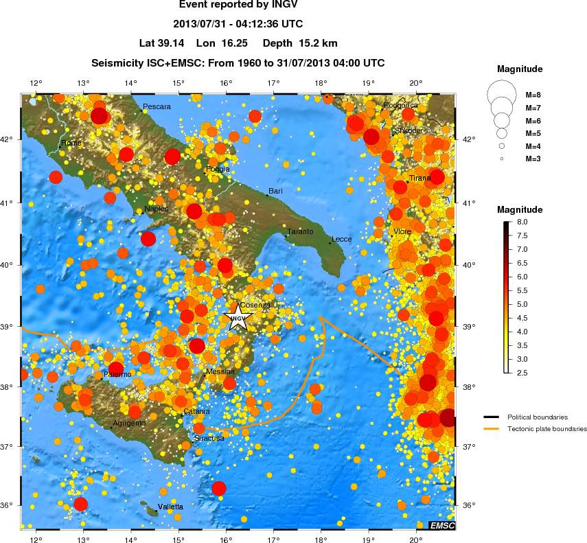 regional magnitude historical seismicity