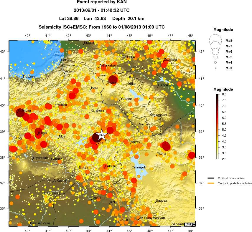 regional magnitude historical seismicity